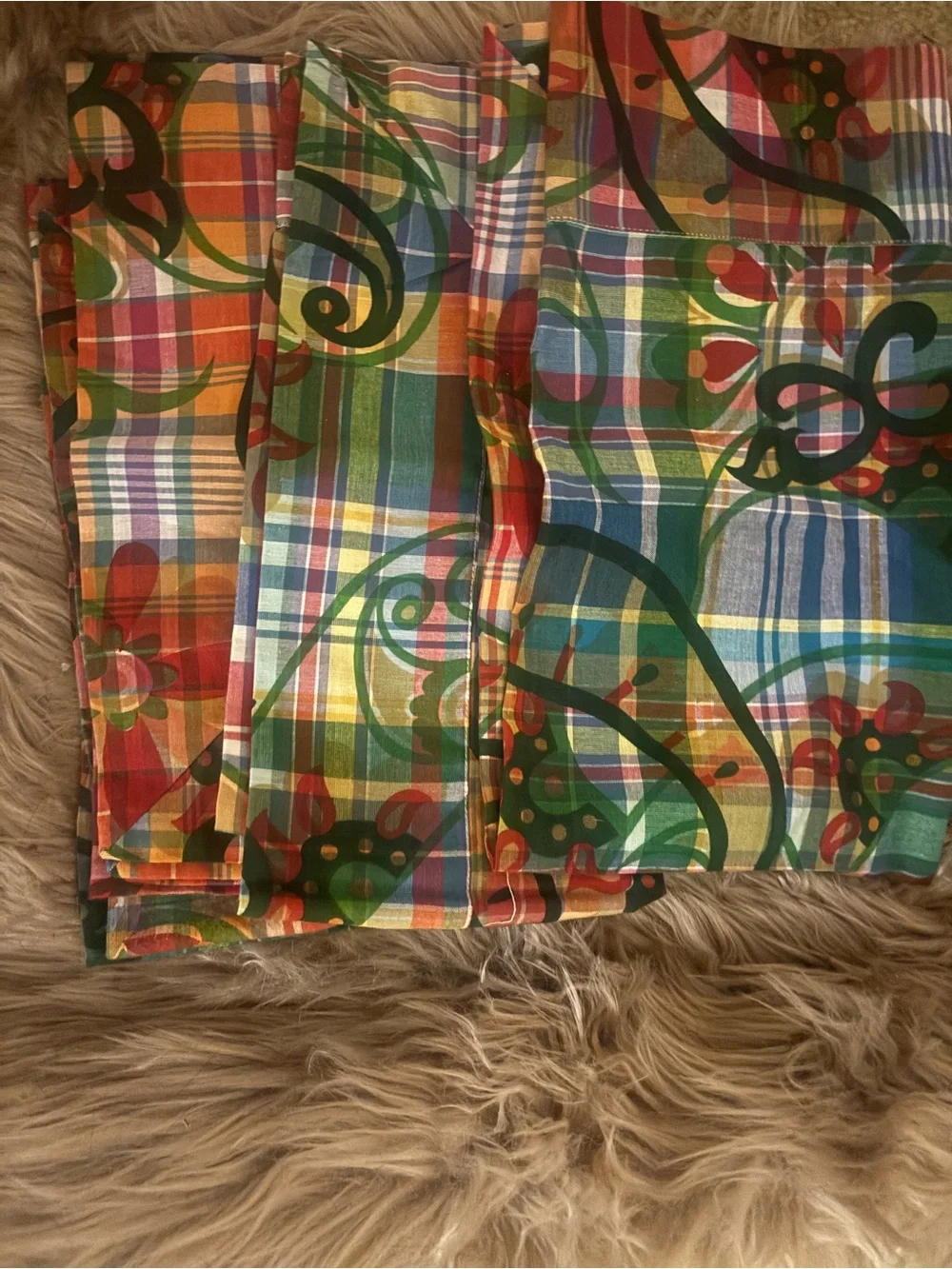 Large Plaid Multicolor Printed Tablecloths